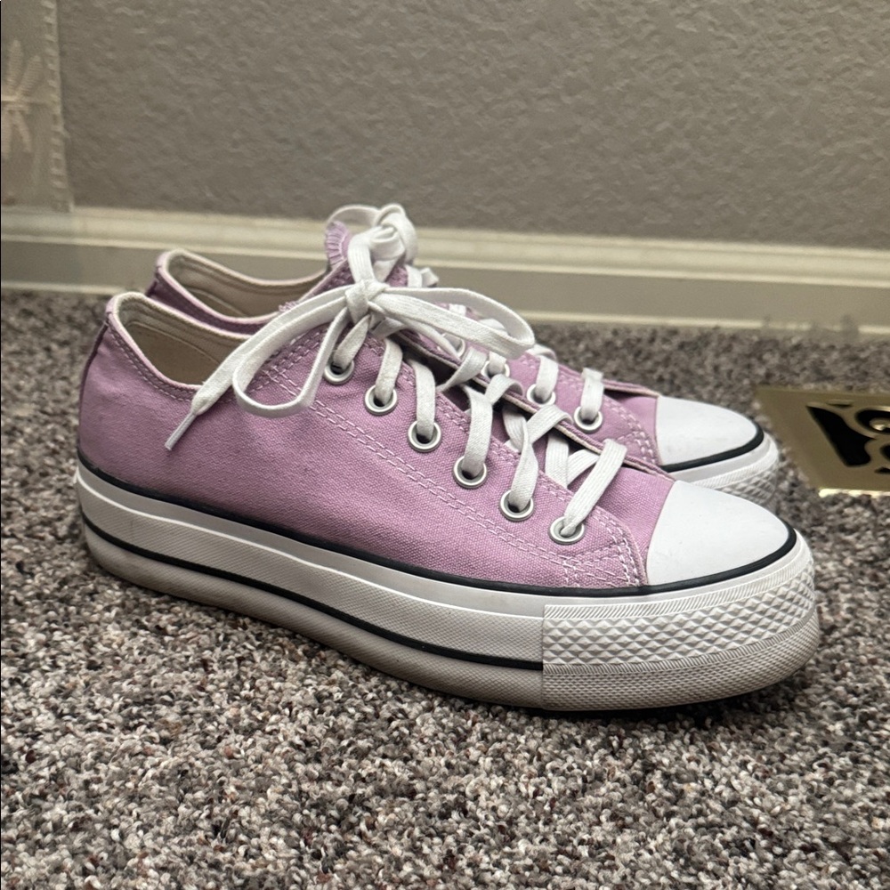 Women's Lavender Converse All Star Canvas Platform Sneakers sz 7